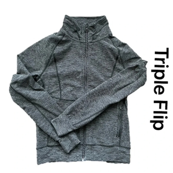 Triple Flip Zip Up  With Thumb Holes Size 4 (girls 12) - Picture 1 of 6